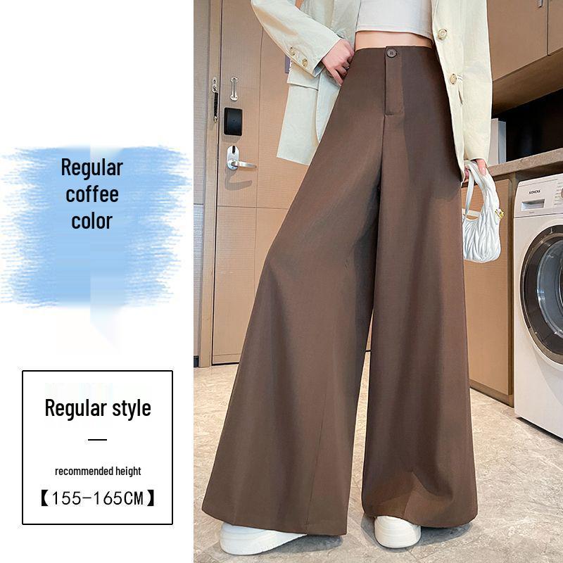 

Women s High-Waisted Wide-Leg Casual Suit Pants (Autumn 2026) S (85-95 jin) кофейный