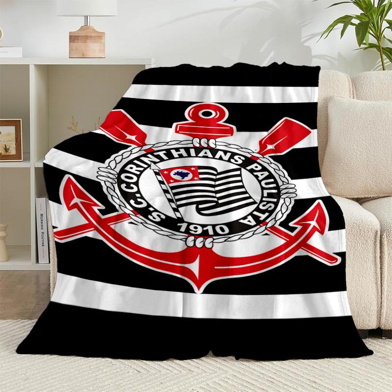 1PC Football Club Emblem Flannel Blanket Gift, Suitable for Both Men And Women, Soft Ideal for Beds And Sofa, Birthday Or Christmas Gift