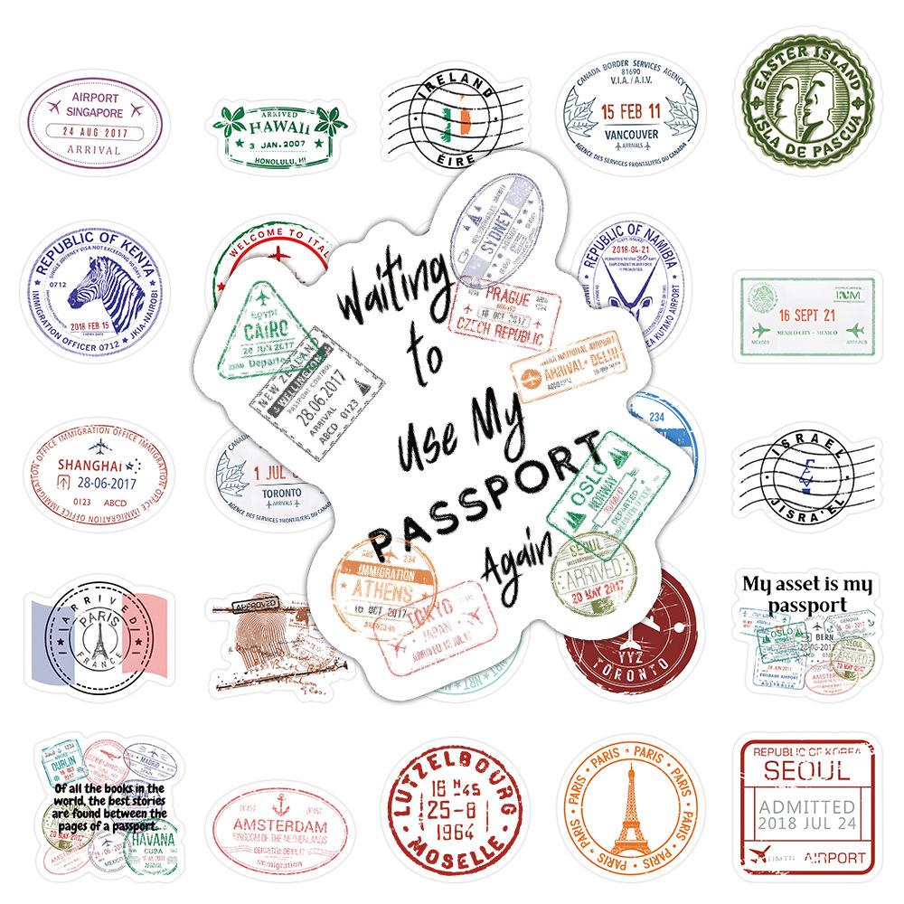 1050 Stück Reisepassstempel Cartoon Graffiti Aufkleber Dekorative Koffer Handyhülle Wasserbecher Gitarre Auto Wasserdichter Aufkleber