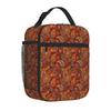 Red Black Paisley Mandala Lunch Box Portable Insulated Lunch Bag Reusable Cooler Tote Bag for Women Men Work Picnic Beach Hiking