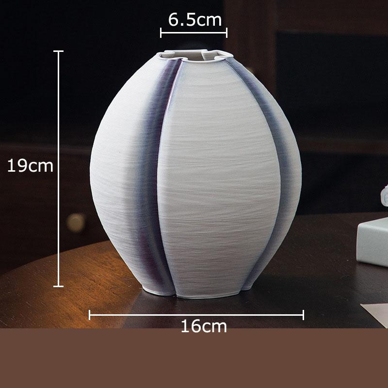 Wave Striped Ceramic Vase Creative Plant Pot Table Decoration Ornaments Flower Arrangement Floral Vases Room Aesthetic Decor