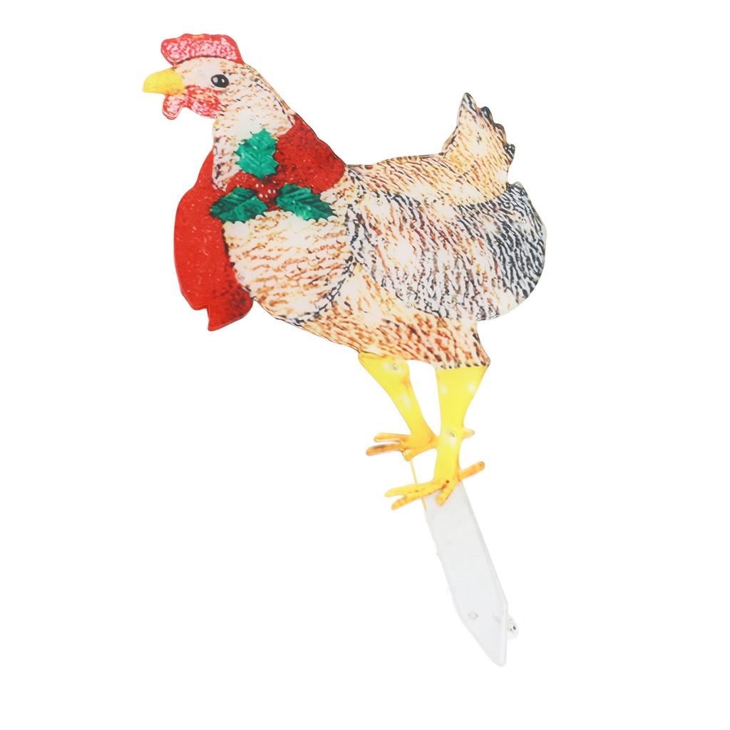 Jule Kyllingform Dekorative LED Lys Lyser Opp Juledekorasjon med Skjerf for Innendørs Utendørs Rom Gård