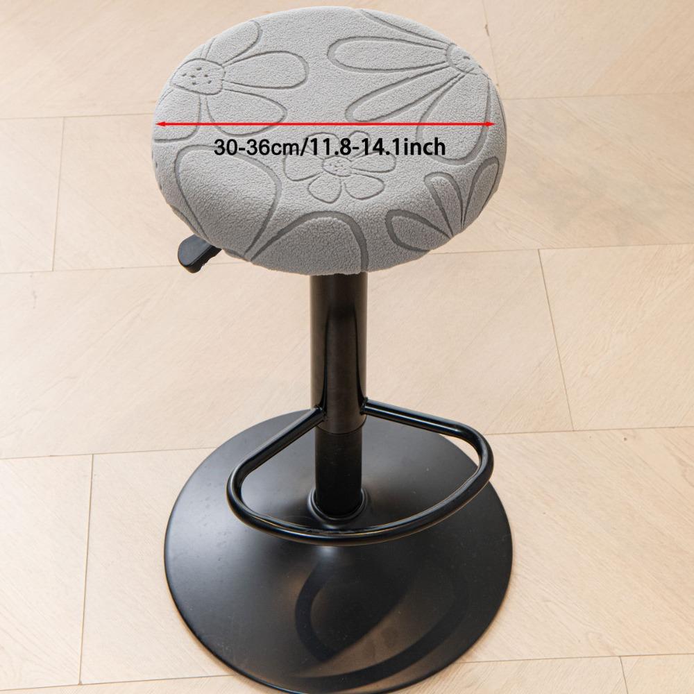 

Жаккардовая круглая подставка для ног/табурет, утолщенный эластичный чехол на сиденье стула, растягивающийся, моющийся, для стула круглой формы, для всех сезонов темно серый