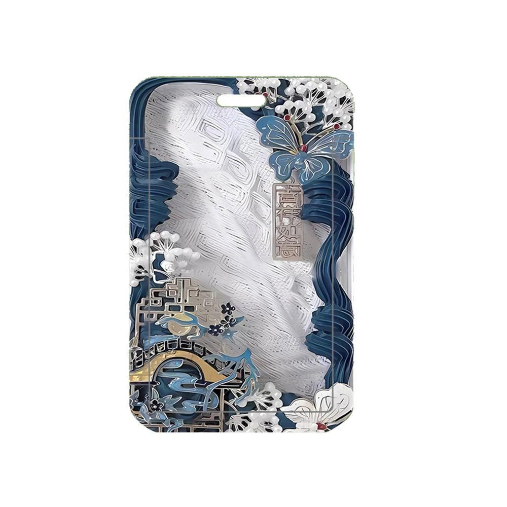 

Чехол для проездного билета с цветком бабочки, Цветок, Романтика, Держатель для карт с бабочкой, Держатели для ID blue-without keychain