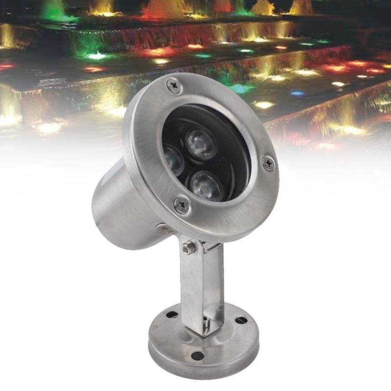 Pond Light 3W LED Stainless Steel IP68 Waterproof Energy Saving Submersible Spotlight For Fountain Underwater Pool