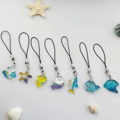 Sea Creature Fish Phone Chain Keychain Mobile Phone Chain Phone Hanging Rope Telephone Jewelry