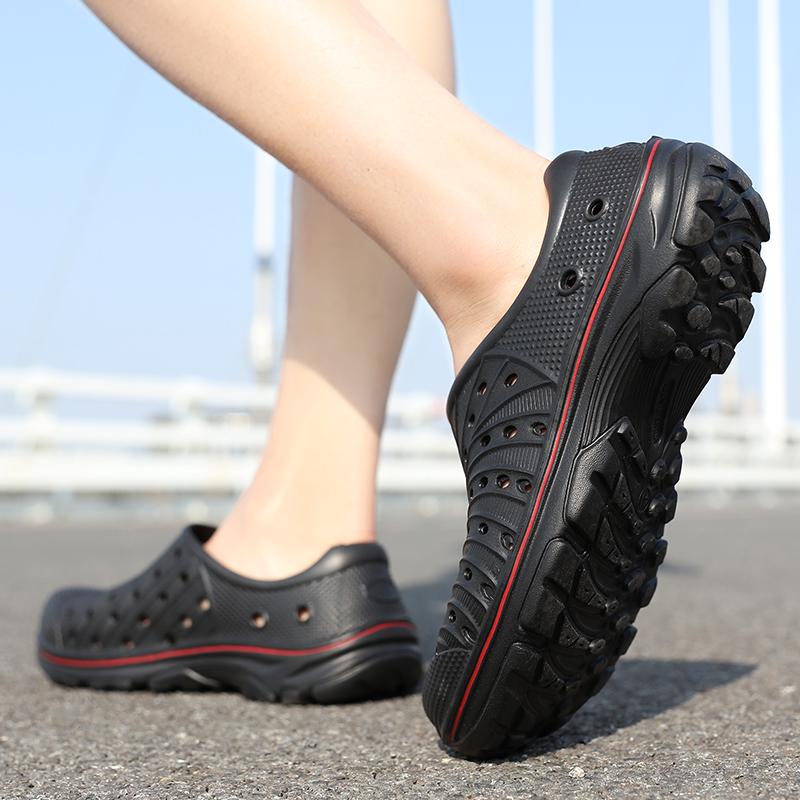 Fashion New Men's Summer Shoes Sandals Men's Outdoor Comfortable Non-slip Ripped Sandals Hollow Breathable Clogs Fashion Beach Slippers