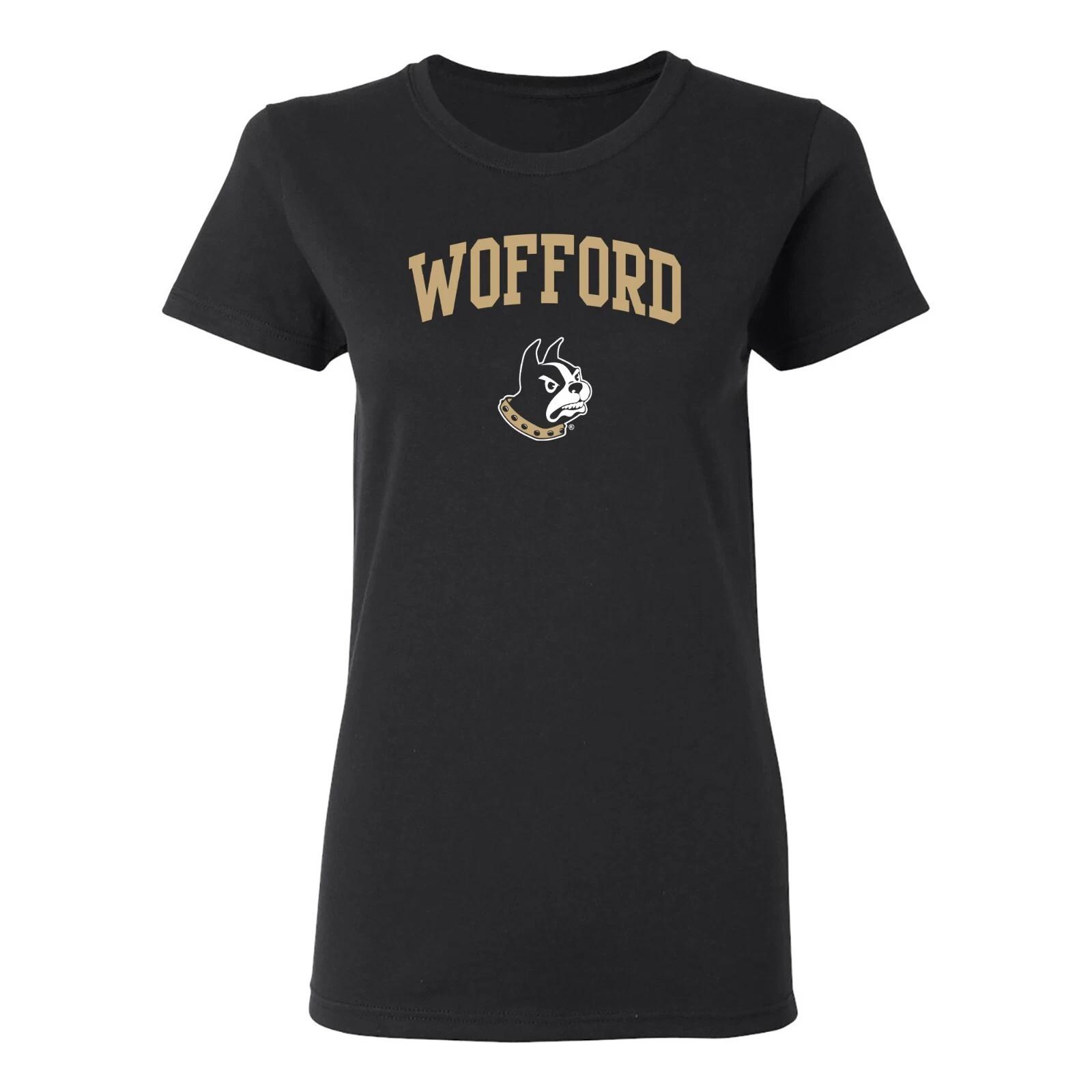 Wofford Terriers Arch Logo Womens T-Shirt - Black 2XL