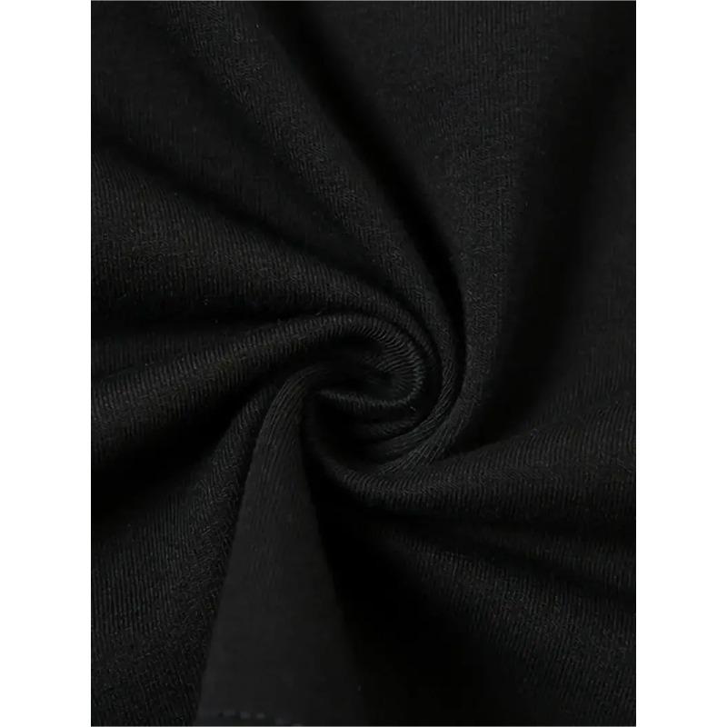 European Size WIFE LIFE Slogan T-Shirt - White Print On Black Short Sleeve Tee, Lightweight & Durable Round Neck Top for Casual Casual Attire