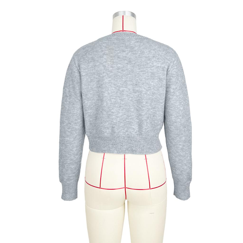 Women's Comfortable Casual Solid Color Knitted Cardigan Short Coat