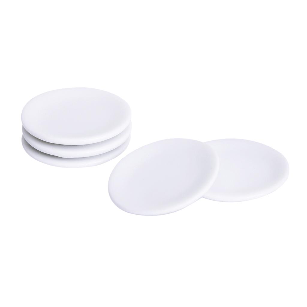 5pcs Dollhouse Miniature White Ceramic Food Plates Kitchen