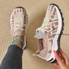 Fashion Ladies Outdoor Knitted 2025 New Women's Vulcanize Shoes Breathable Women Sneakers Mixed Colors Lace Up Casual Shoes Flats