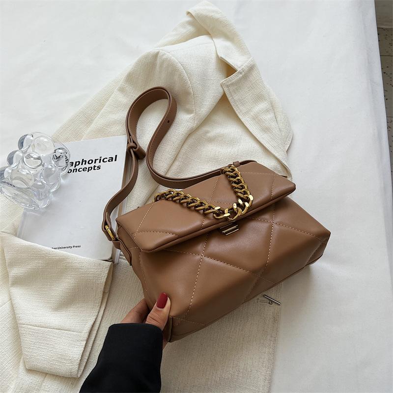 Retro High-End Tasche Damen Neu Herbst und Winter Rhombus Kette Kleine Quadratische Tasche Trendige Umhängetasche
