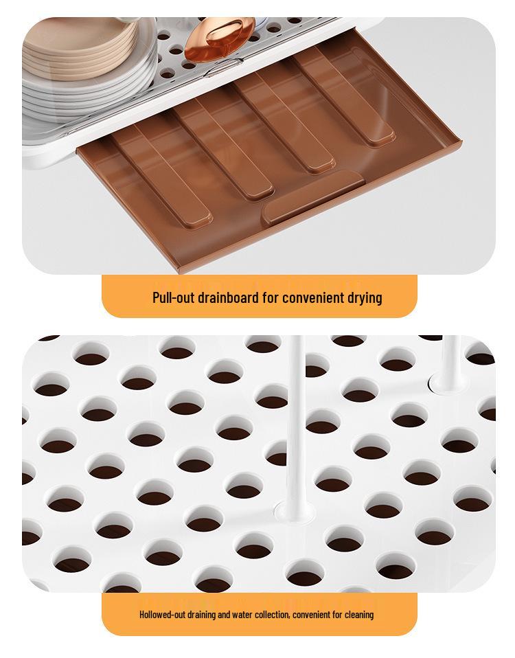 Cutie de Depozitare pentru Biberon și Ustensile cu Capac Etanș la Praf și Suport de Scurgere