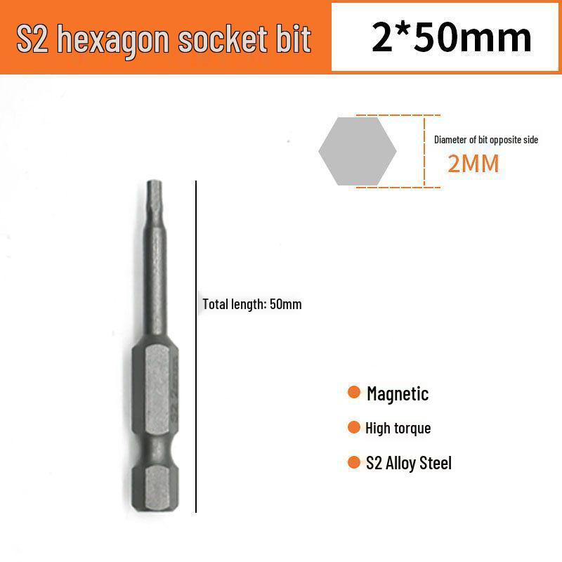 Sechskant S2 Magnetischer Pneumatischer Elektrischer Schraubendreher Bit-Satz mit Verlängerten Bits