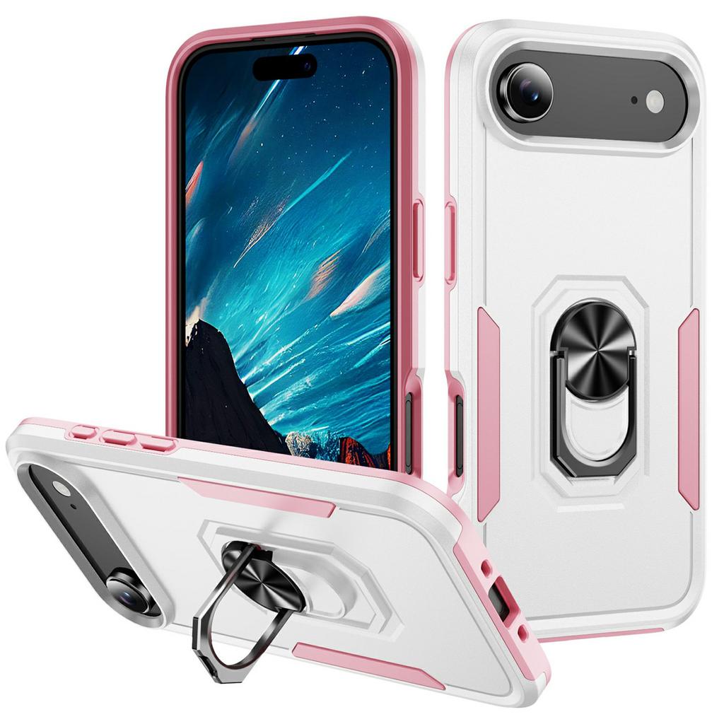 For iPhone Air Case Military Grade Ring Kickstand PC + TPU Phone Cover