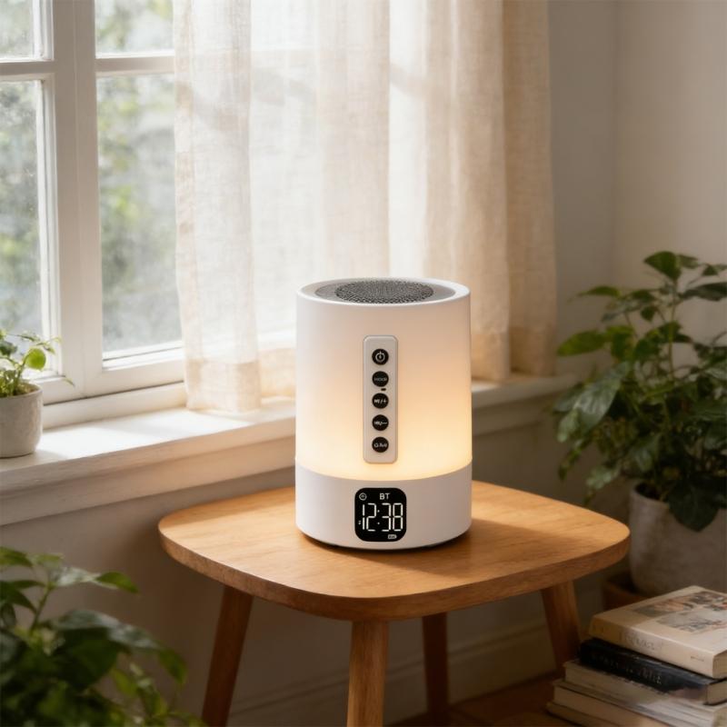 Multifunctional Bluetooth-compatible Speaker Color Changing Night Light And Digital Alarm Clock Providing Calming Sounds