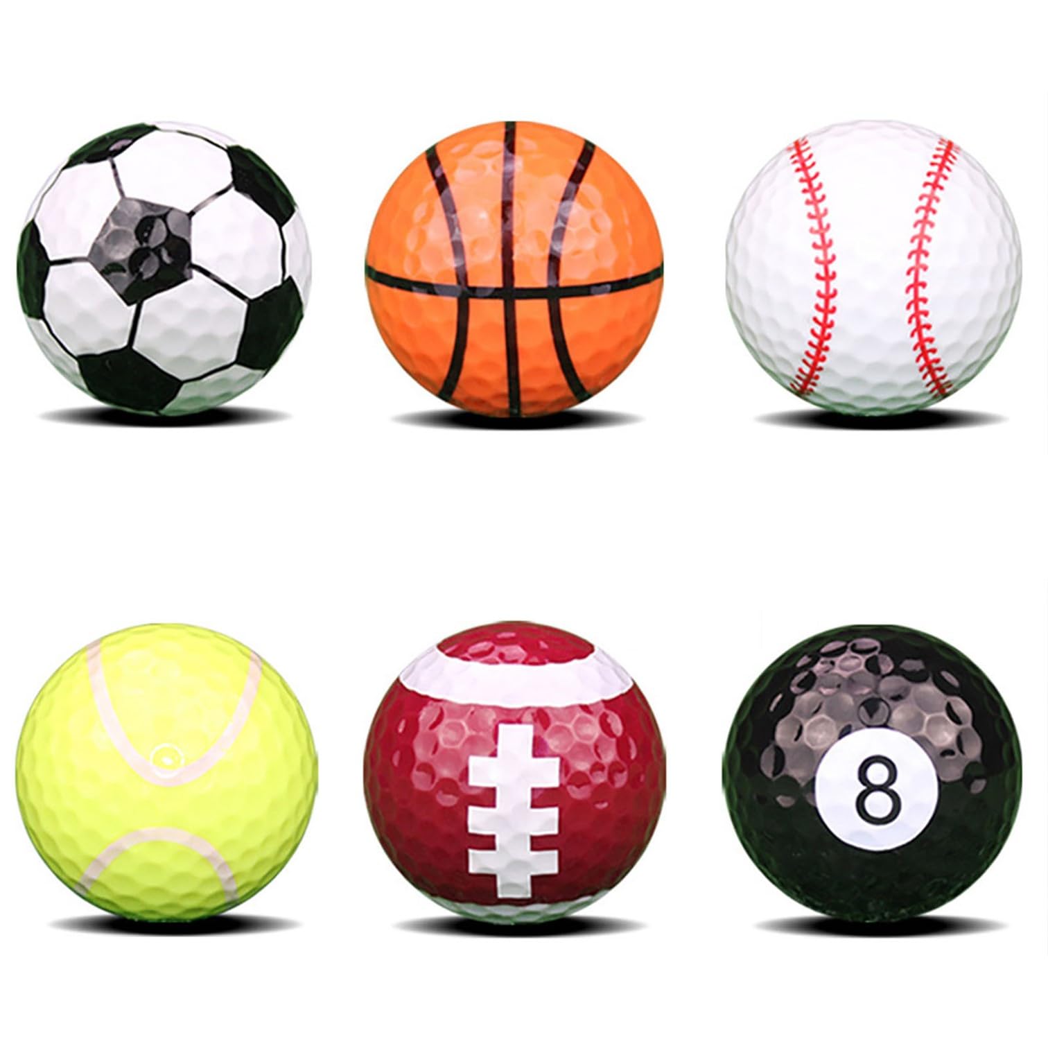 

EXDUCT Golf Set of Fun and Unique Distance Balls, 6, Gift, Prize, Sports, 2-Piece,