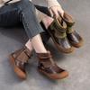 Fashion GKTINOO Retro Genuine Leather Short Boots 2024 New Casual Round Toe Versatile Solid Color Women's Soft Cowhide Soft Sole Shoes
