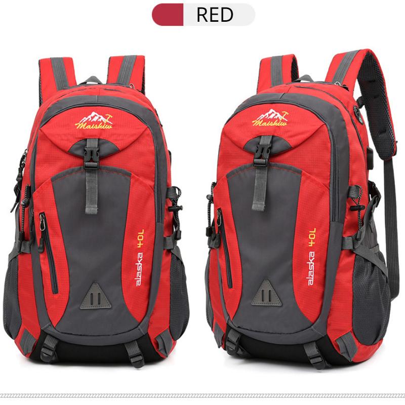 USB Rechargeable Backpack Casual Sports School Bag for Men and Women Lightweight Outdoor Hiking Bag Large Capacity Travel Bag