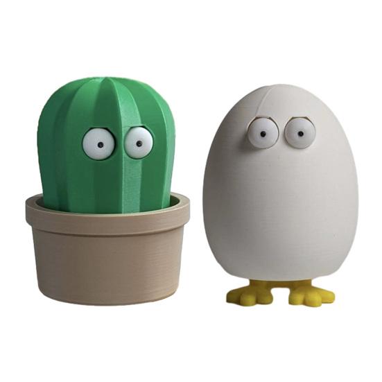 Cactus Squeeze Toy Press To Pop Eyes Stress Ball Funny Stress Relief Figurine for Desk Office Portable Decompression Gadget for Kids Adults
