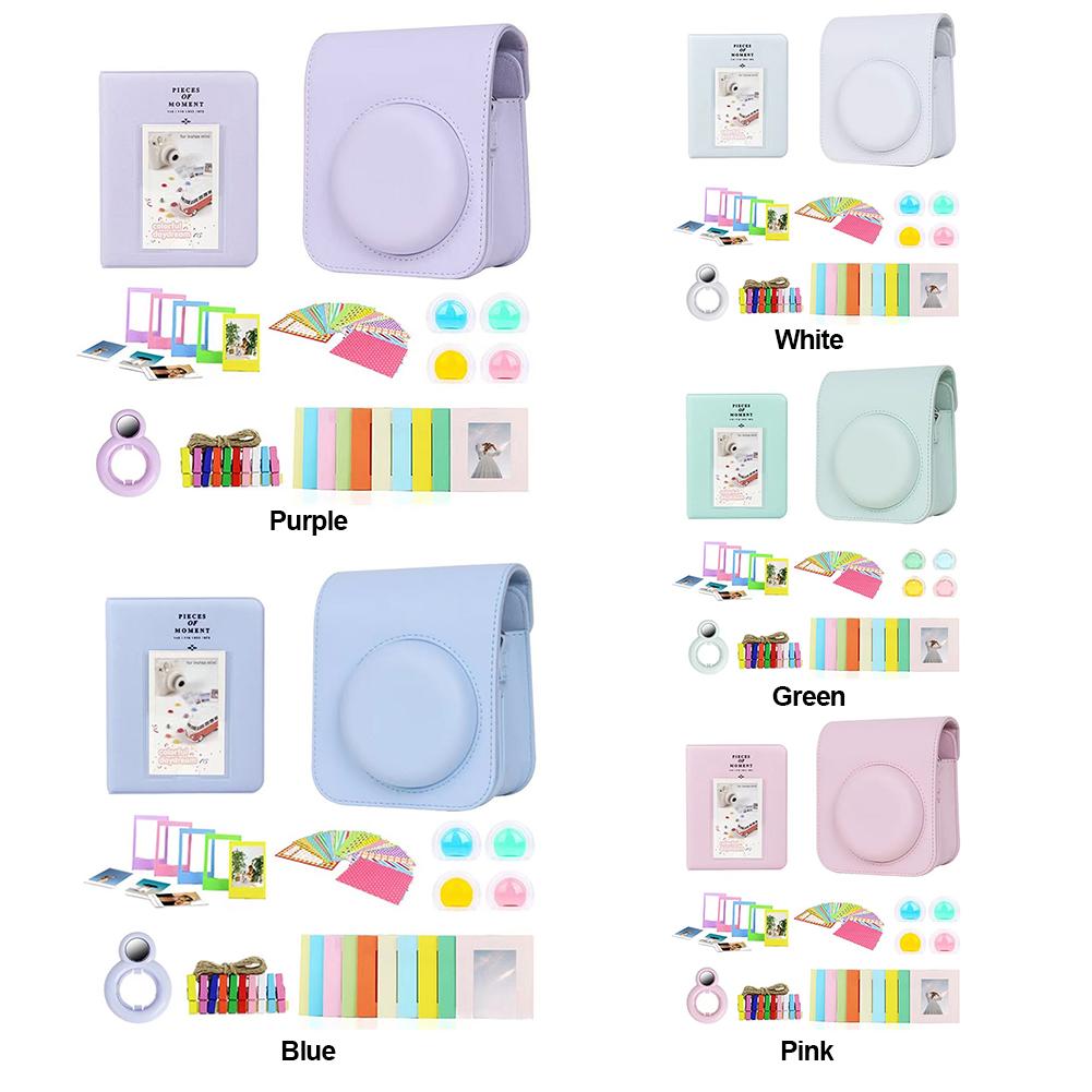 

7 In 1 Instant Camera Accessories Selfie Mirror+Color Filters+DIY Sticker for Fujifilm Instax Mini 12 Instant Camera синій