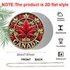 2D Flat Printed, 1pc Round Aluminum Canada Maple Leaf Sign, Retro Metal Wall Art, Vintage Style, Waterproof & Durable, Easy to Install, Perfect for