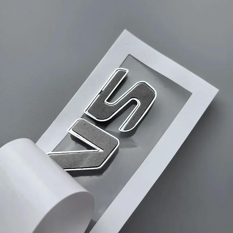 ABS Big Flat Letters V12 Car Emblem Trunk Fender Nameplate Logo Sticker for mercedes benz S400 S500 S600 Chrome Glossy Black FS9
