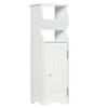 White MDF Bathroom Cabinet with Cupboard and Toilet Paper Space, 19x15x56 cm