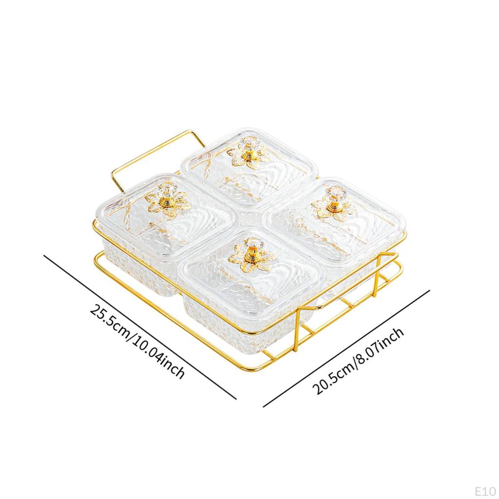 Candy Nut Serving Container,Divided Snack Bowls Multipurpose Decorative Dried Fruit Tray