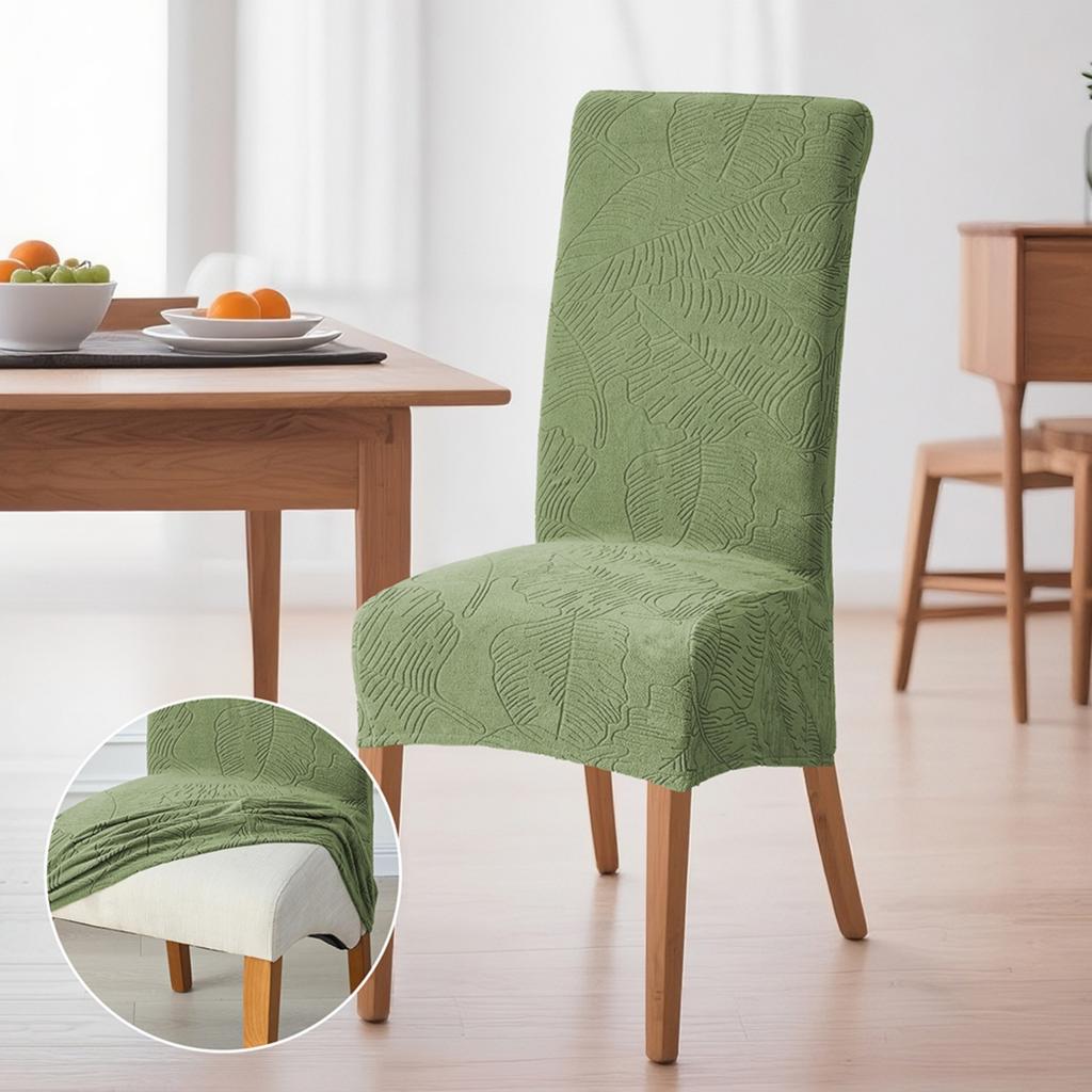 Extragroße Jacquard Stretch Esszimmerstuhlbezüge Überwurf Waschbar Rutschfest Schutzhülle für Zuhause Restaurant Dekoration