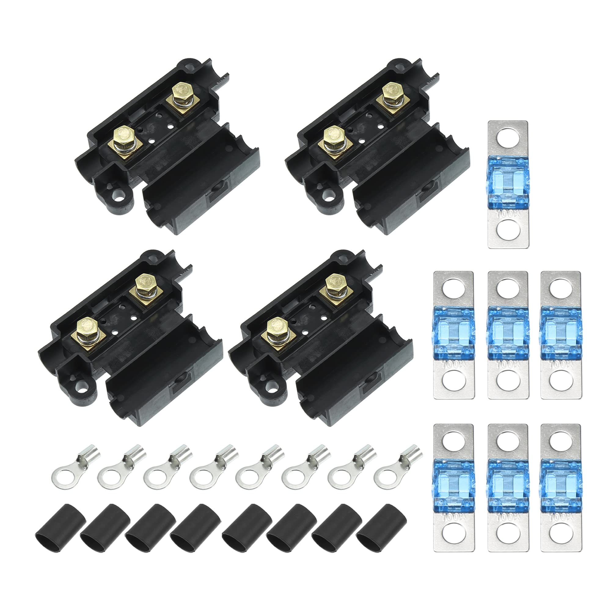 

X AUTOHAUX 100A Fuse Kit Fuse Holder Fuse Box Fuse Cap ANS Holder 100
