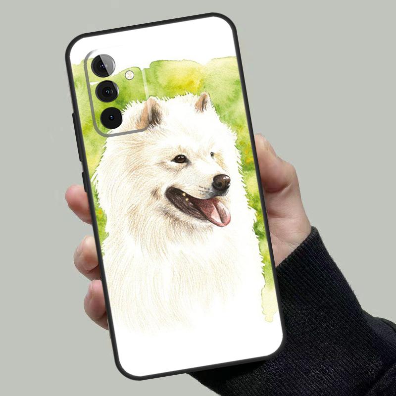 Cartoon Samoyed Dog Case For Samsung Galaxy A06 A16 A26 A36 A56 A53 A32 A52 A33 A13 A55 A35 A15 A14 A34 A54 A17