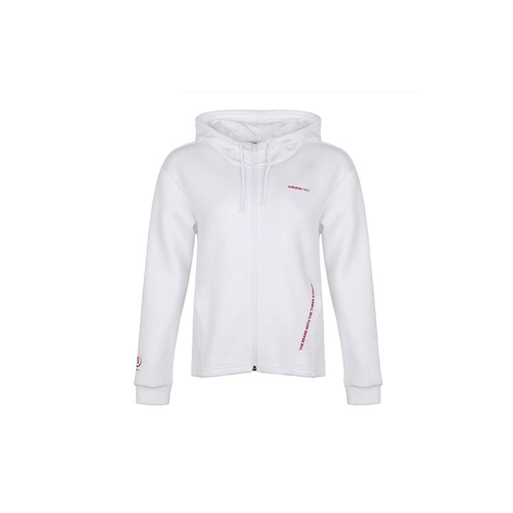 (WMNS) adidas neo Printing Hooded Jacket White Women s DZ7597 S