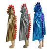Halloween Dinosaur Cape Cloak for Kids & Adults - Gold, Silver, Blue Hooded Costume