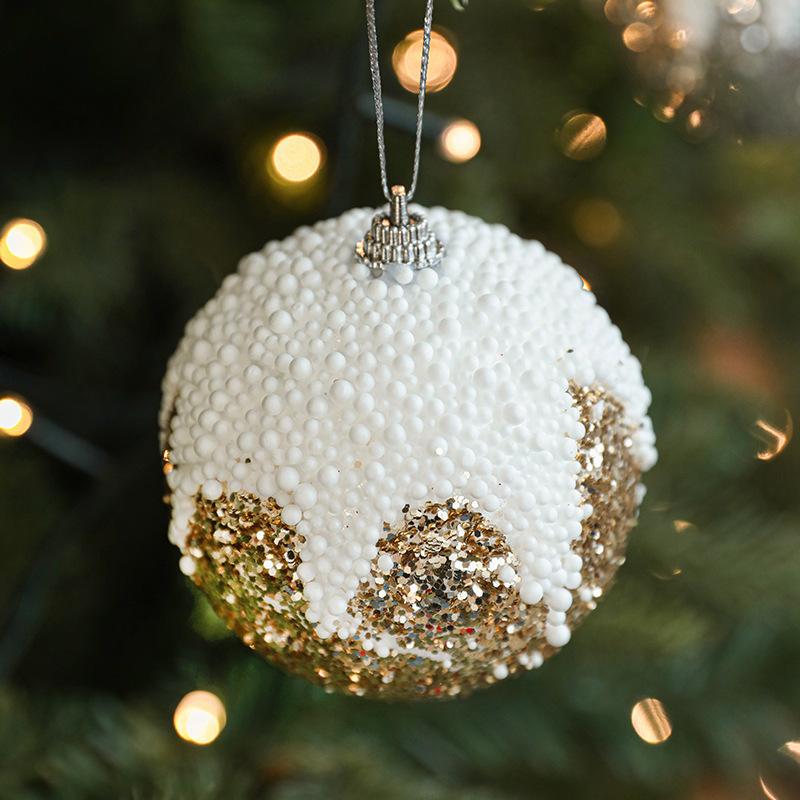 8Cm Foam Sequin Christmas Balls Shatterproof Colorful Hanging Ornaments For Xmas Tree Decorations Party Home Holiday Decor