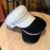2025 New Fashion Pearl Chain Navy Hat Woman Beret Autumn and Winter Painter Hat