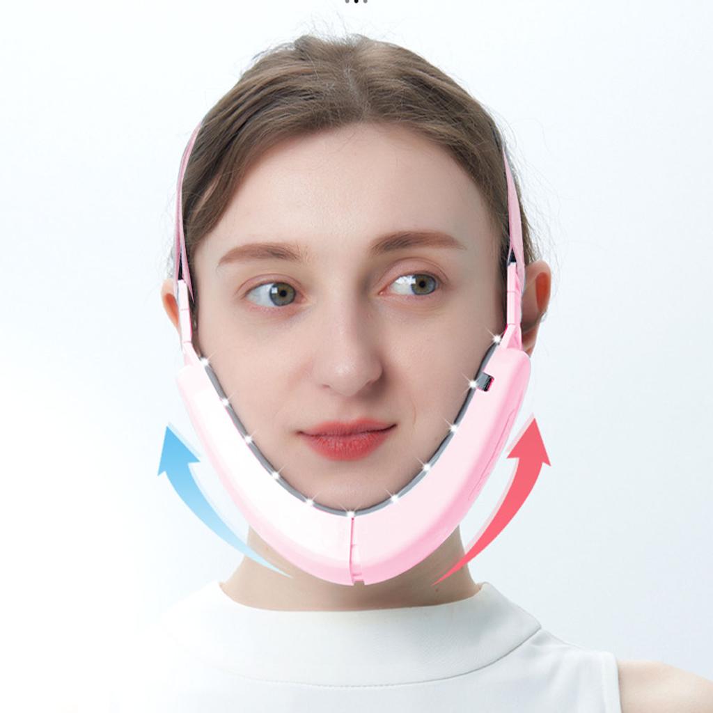 Electric V Face Massager Hot Compression Folding Vibration Lifting Electroinc Double Chin Reducer for Reading