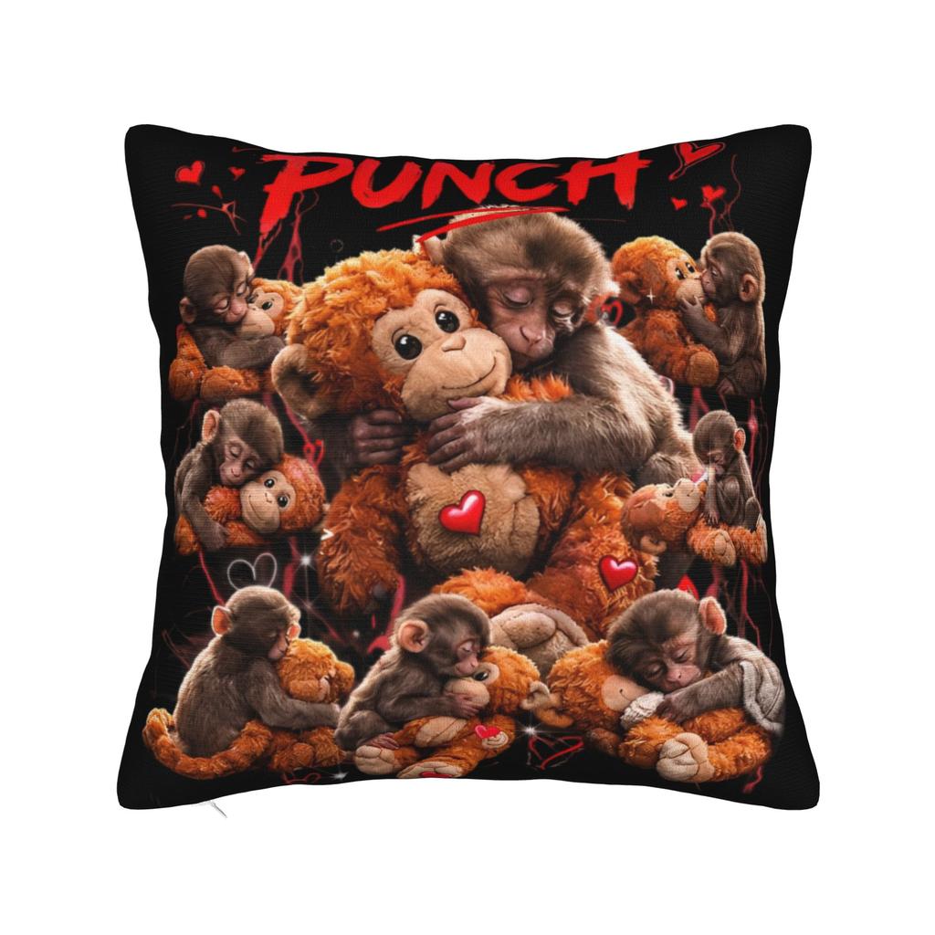 Decorative Pillowcases Sad Monkey Punch Meme With An Orange Toy Stuff Bedroom Throw Pillow Case Cover Square Multiple Sizes