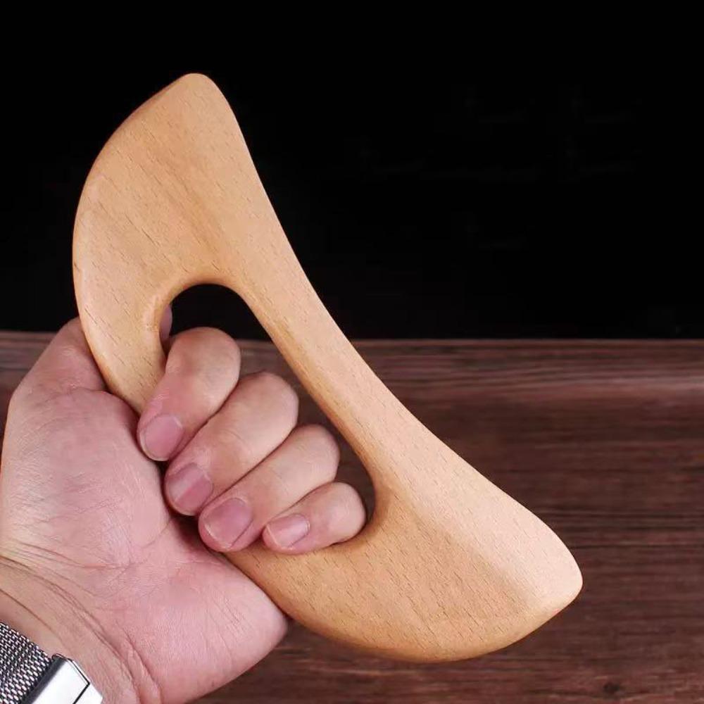 

Moon-Shaped Scraping Massage Board Muscle-Pulling Wooden Gua Sha Tool Manual Scraping Therapy Tools for Full Body Massage