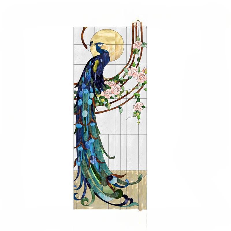 European Vintage Glass Paste Custom Toilet Opaque Painting Tiffany Imitation Art Film Electrostatic Scrub Window Paper