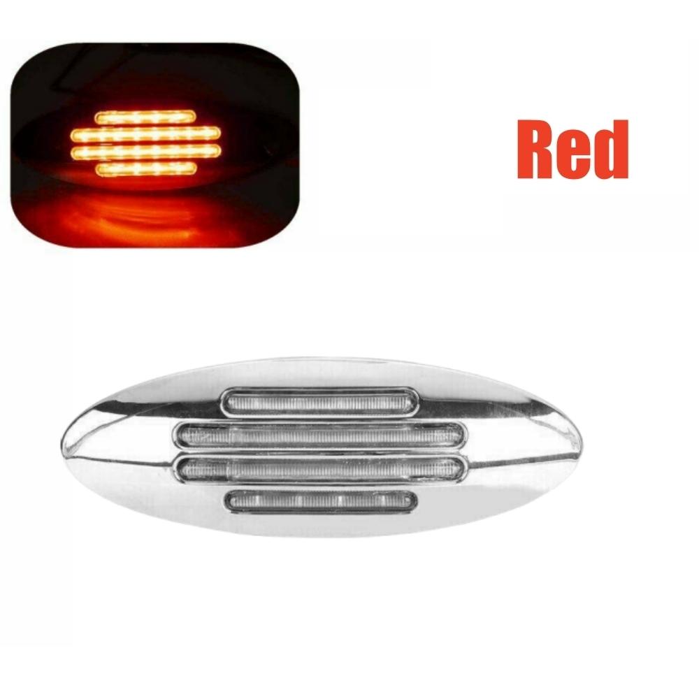 Truck Trailer Side Marker Light 24LED Oval Chrome Base 12V Reverse Singnal Lamp RV Motorhome Van LED Clearance For Truck Bulbs 7