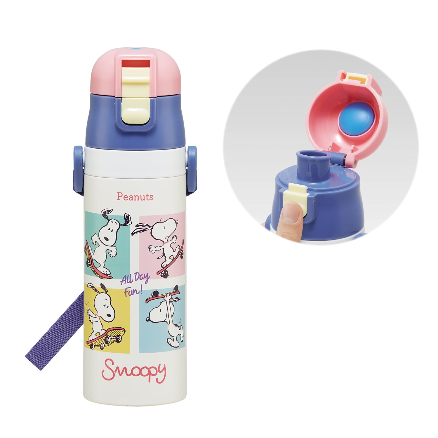 

Snoopy Water direct нержавеющая сталь 470 мл [Бутылка с термоизоляцией] Сверхлегкая, компактная, с блокировкой, бутылка с открыванием одним нажатием,