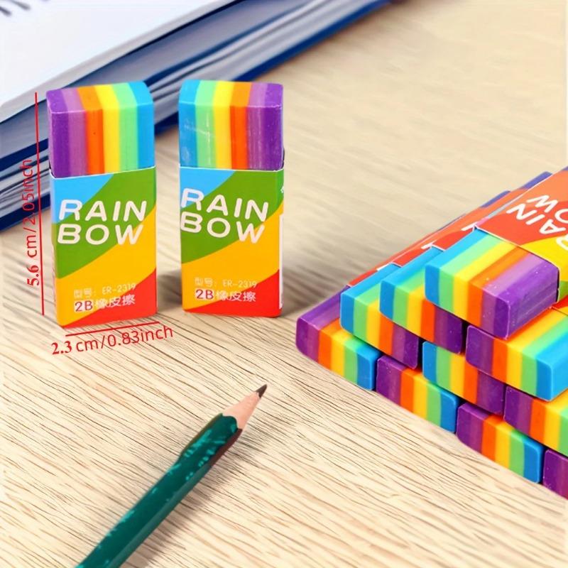 5/10pcs Rainbow 2b Pencil Erasers Soft  Non Feathered Stationery for Writing Drawing Office Study Supplies