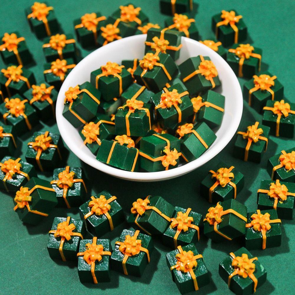 10PCS Cube Resin Gift Box Mini Simulation Gifts Box  Phone Case Decoration