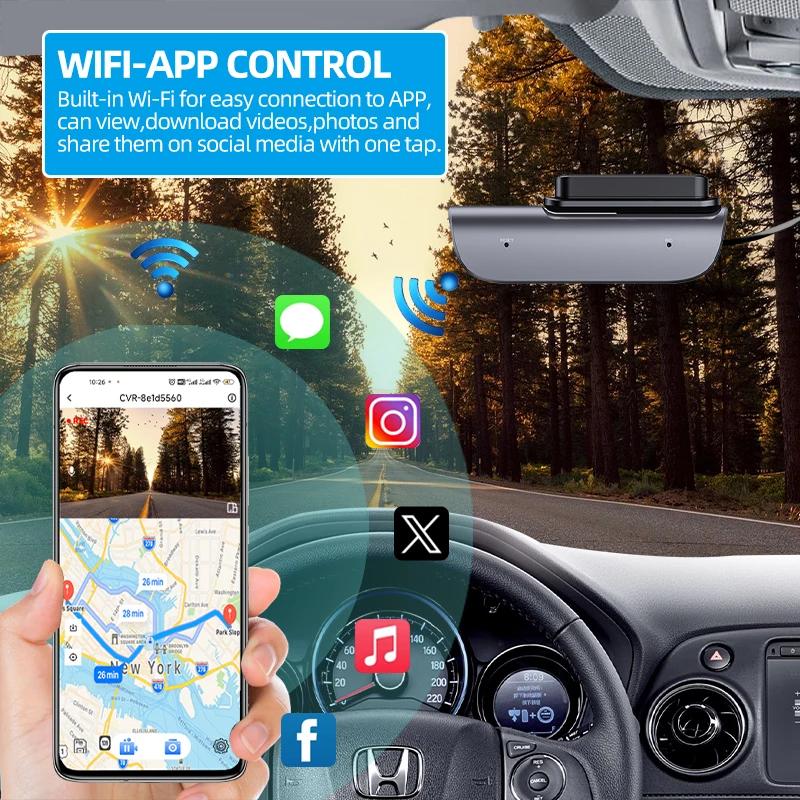 HAOGU 4K Car Dash Camera UHD Recording Car DVR Night Vision Video Recorder DashCam With GPS Wi-Fi Support Black Box 24H Parking