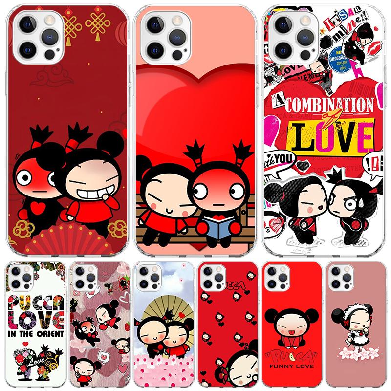 Cute Cartoon Pucca Garu Case Phone Cover for Apple iphone 17 Air 16 15 14 13 Mini 12 11 Pro Max 16E 7 Plus 8 + SE 2020 Trend Fun