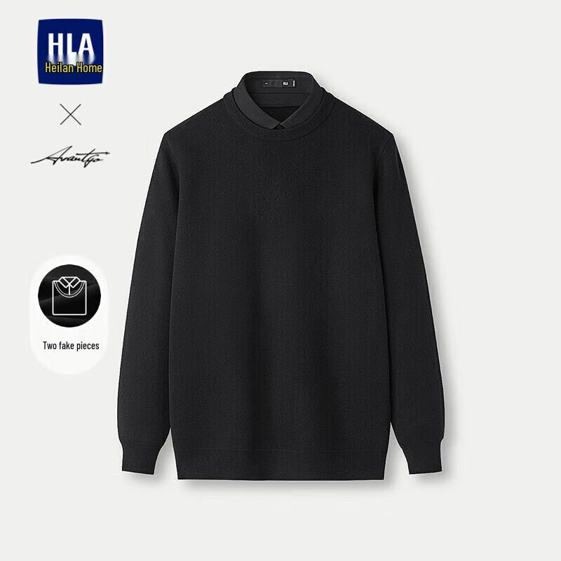 

HLA Men s Business Casual Faux Layer Double Collar Knit Sweater M