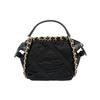 Chanel 22p Leather Chain Strap Handle Nylon Material Gold Hardware Handbag Female Model Black