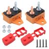 2Pieces 40A Resetable Circuit Breakers 6-28V Circuit Breaker with Cover Studs Bolt Waterproof Design